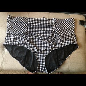 Torrid Gingham Ruched Swim Bottoms